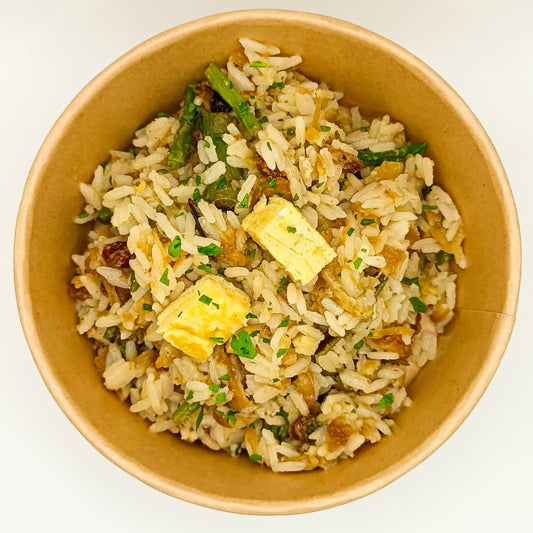 ARRÒS AMB TRUITA I ALBERGÍNIA